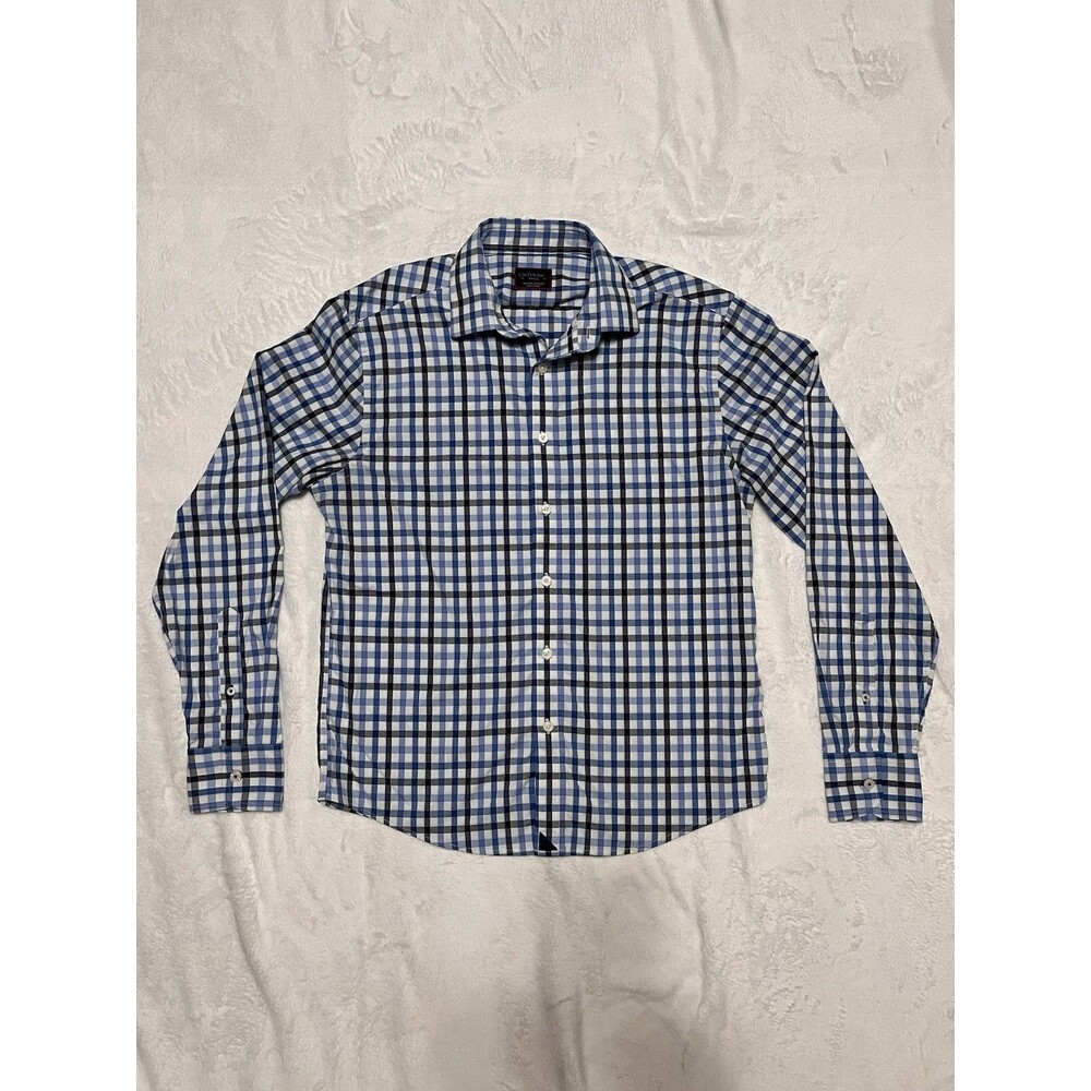 UNTUCKit Men's S "Mezzacorono" Long Sleeve Button-Up Shirt Blue White Gray